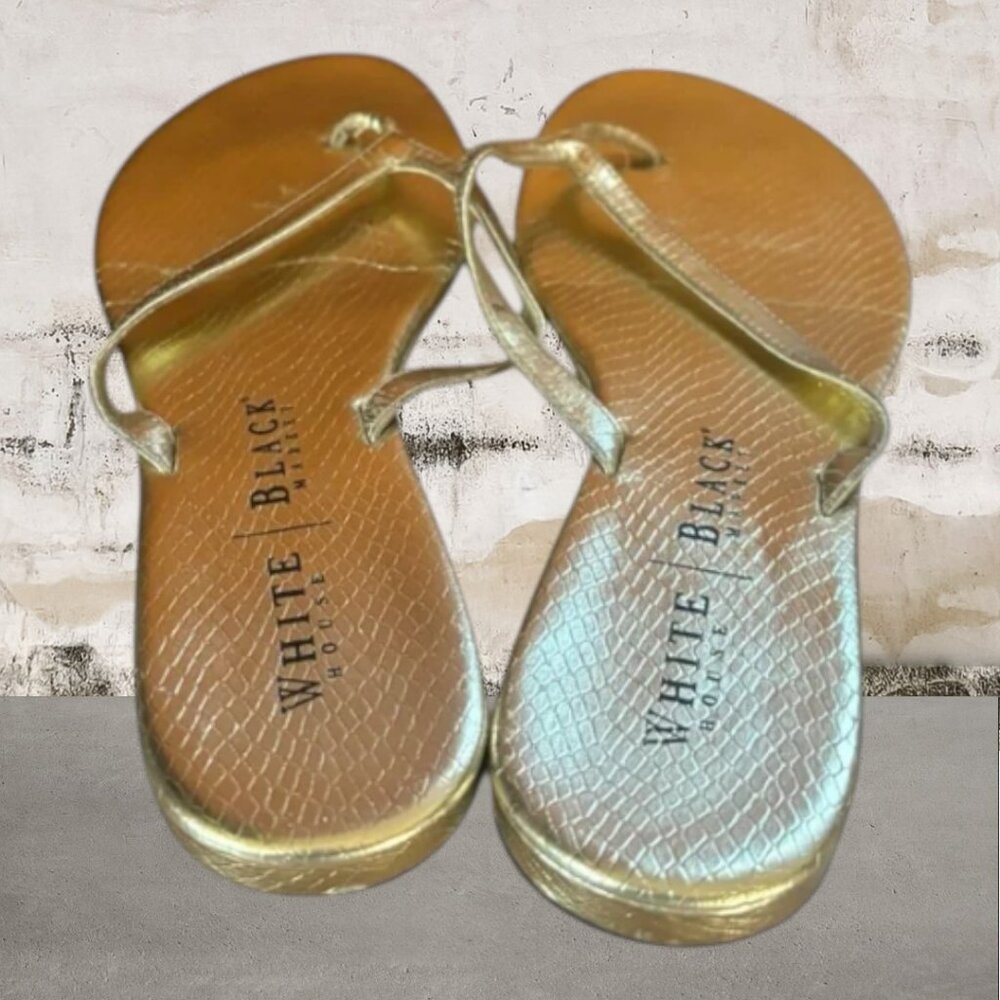 White House Black Market Women's Gold Sandals Size 9 - Picture 4 of 8